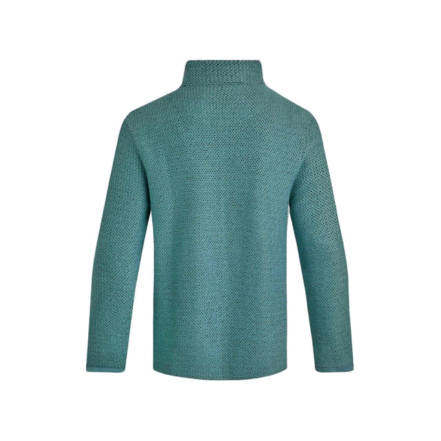 86% Organic Cotton, 14% Recycled Polyester. Fabric: Macaroni. Design: Embroidered, Logo. Branded Zip Pull. Sleeve-Type: Long-Sleeved. Neckline: Standing Collar. Fastening: 1/4, Metal Zip, Tie Neck. Sustainability: Eco Friendly. S: 37 in. M: 40 in. L: 43 in. XL: 46 in. XXL: 49 in. 3XL: 52 in. 4XL: 55 in. 5XL: 58 in.