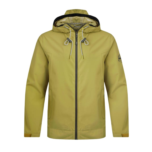 100% Polyester. Design: Grid, Plain. Fabric Technology: Breathable, Waterproof. Neckline: Hooded. Cuff: Hook And Loop Strap. Sleeve-Type: Long-Sleeved. Packaway, Taped Seams, Underarm Eyelets. Hood Features: Metal Aglet, Peaked, Toggle Adjuster. Pockets: 2 Side Pockets, Zip. Fastening: Front Zip. S-M: 40 in. L-XL: 46 in. XXL-3XL: 52 in.