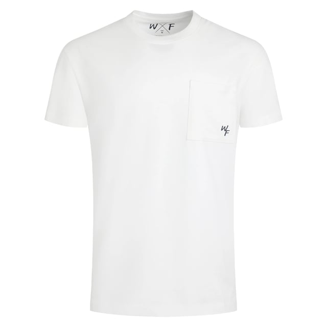 100% Organic Cotton. Fabric: Soft Touch. Design: Logo. Pockets: 1 Chest Pocket. Neckline: Crew Neck, Ribbed. Sleeve-Type: Short-Sleeved. Hem: Side Vents. Fit: Relaxed Fit. S: 37 in. M: 40 in. L: 43 in. XL: 46 in. XXL: 49 in. 3XL: 52 in. 4XL: 55 in. 5XL: 58 in.
