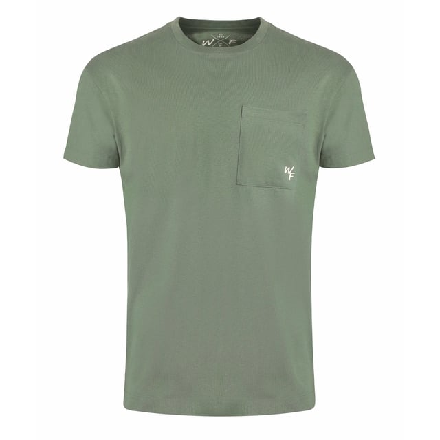 100% Organic Cotton. Fabric: Soft Touch. Design: Logo. Pockets: 1 Chest Pocket. Neckline: Crew Neck, Ribbed. Sleeve-Type: Short-Sleeved. Hem: Side Vents. Fit: Relaxed Fit. S: 37 in. M: 40 in. L: 43 in. XL: 46 in. XXL: 49 in. 3XL: 52 in. 4XL: 55 in. 5XL: 58 in.