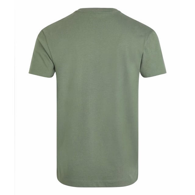 100% Organic Cotton. Fabric: Soft Touch. Design: Logo. Pockets: 1 Chest Pocket. Neckline: Crew Neck, Ribbed. Sleeve-Type: Short-Sleeved. Hem: Side Vents. Fit: Relaxed Fit. S: 37 in. M: 40 in. L: 43 in. XL: 46 in. XXL: 49 in. 3XL: 52 in. 4XL: 55 in. 5XL: 58 in.