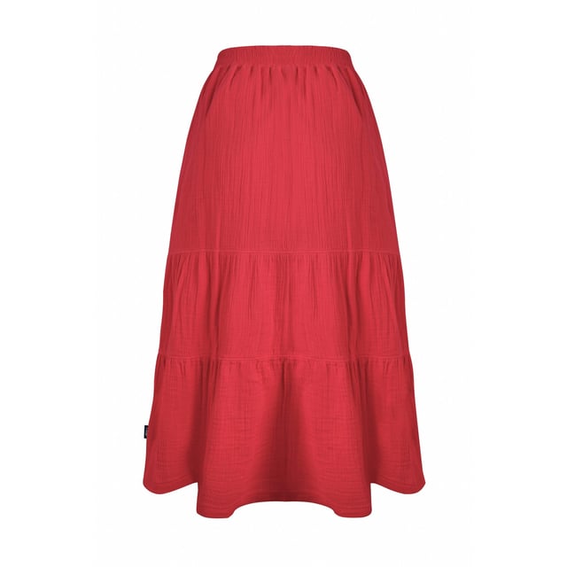 Fabric: Cheesecloth. Lining: Cotton. Design: Tiered. Fabric Technology: Breathable, Lightweight. Outer Materials: 100% Organic Cotton. Waistline: Elasticated. Length: Midi.