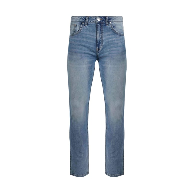 98% Cotton, 2% Elastane. Fabric: Denim, Stretch, Vintage Wash. Design: Logo. Pockets: 2 Side Pockets, 2 Back Pockets, 1 Coin Pocket. Fastening: Button, Zip Fly. Belt Loops. Fit: Straight.