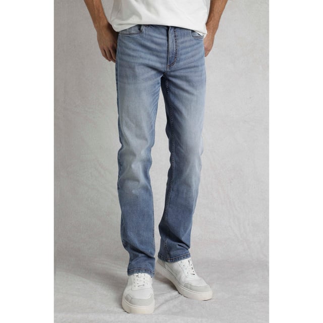98% Cotton, 2% Elastane. Fabric: Denim, Stretch, Vintage Wash. Design: Logo. Pockets: 2 Side Pockets, 2 Back Pockets, 1 Coin Pocket. Fastening: Button, Zip Fly. Belt Loops. Fit: Straight.
