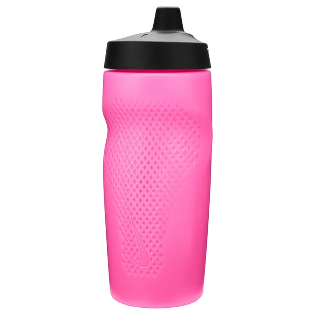 76% Polyethylene, 23% Polypropylene, 1% Silicone. Material: Plastic. BPA Free, Durable, Lightweight. Height: 19.5cm. Grip, Screw Top Lid, Spout Cap, Squeezable, Streamlined Shape. Design: Plain, Swoosh. Capacity: 532ml. Please Note: Wash Before First Use.