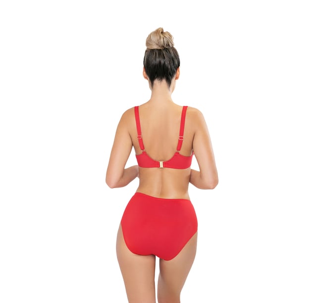 This women's bikini set is an ideal choice for those looking for a summer look that combines comfort and style. With its modern design and carefully crafted details, this women's swimsuit is perfect for highlighting your figure while enjoying a day of sun and sea.\n\n Details:\n\n Top:\n - Adjustable straps.\n - Underwire cups.\n - Central detail.\n - Metal clip closure.\n - Quick-drying and chlorine-resistant material.\n\n Bikini bottom:\n - High-waisted cut.\n - Elastic waist.\n - Cutting-edge shaping fabric.\n\n We can safely say that women's bikini sets will offer you everything you are looking for to enjoy the summer.\n\n Our two-piece swimsuits for women adapt perfectly to any type and size of breast without exception.\n Composition: Exterior: 88% Polyamide, 12% Elastane; Interior 1: 92% Polyester, 8% Elastane; Interior 2: 73% Polyamide, 27% Elastane; Interior 3: 88% Polyamide, 12% Elastane\n Care:\nHand wash.\n Use neutral soap.\n Do not twist or squeeze.\n Air dry.