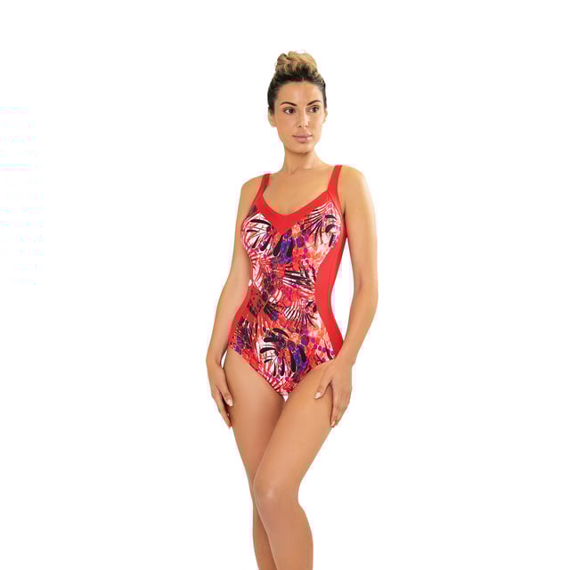 This one-piece swimsuit for women combines elegance and comfort with a slimming design that flatters the silhouette. Its high-quality materials and carefully crafted details make it an ideal women's swimsuit for looking sophisticated on the beach or pool.\n\n Details:\n - Classic and flattering cut.\n - Adjustable straps.\n - Foam cups.\n - U-shaped back.\n - Abdominal control.\n - Quick-drying and chlorine-resistant material.\n - Optimal coverage and support.\n\n We can safely say that women's one-piece swimsuits will offer you everything you are looking for. If you are interested in purchasing a stylish and practical piece that will allow you to swim at any time of the year, women's pico swimsuits are for you.\n\n Our one-piece swimsuits for women adapt perfectly to any type and size of breast without exception.\n Composition: Outer: 86% Polyamide, 14% Elastane; Inner 1: 88% Polyester, 12% Elastane; Inner 2: 88% Polyamide, 12% Elastane; Cup: 100% Polyester\n Care:\nHand wash.\n Use neutral soap.\n Do not twist or squeeze.\n Air dry.
