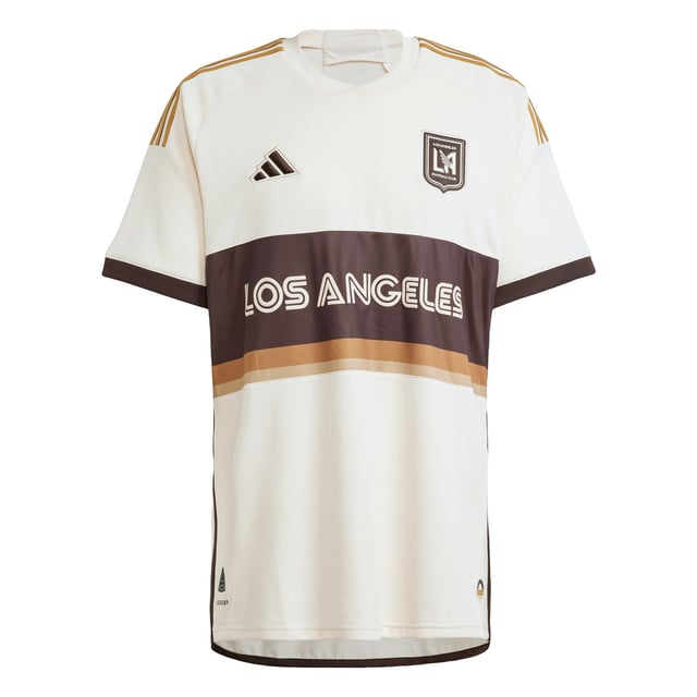 Football fever first took hold in LA in the mid 1970s. Celebrating those boom years, this adidas Los Angeles FC authentic jersey throws out vintage vibes with an era-appropriate colour palette and a bold team name on the chest. Ventilating HEAT.RDY and lightweight details make for unbeatable performances on the pitch. This product is made with 100% recycled materials. By reusing materials that have already been created, adidas help to reduce waste and our reliance on finite resources and reduce the footprint of the products adidas make.  - Slim fit - Crewneck - 100% polyester (recycled) - HEAT.RDY - Mesh side panels - Los Angeles FC raised embroidery crest - Ribbed cuffs - Droptail hem  Shipped by adidas