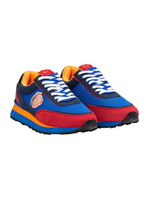19v69 ITALIA herensneaker SATORIO maakt indruk met zijn opvallende kleurenmix en sportieve retro-design. Hoogwaardige materialen en een stevige constructie zorgen voor comfort en stijl - ideaal voor casual streetwear-looks.