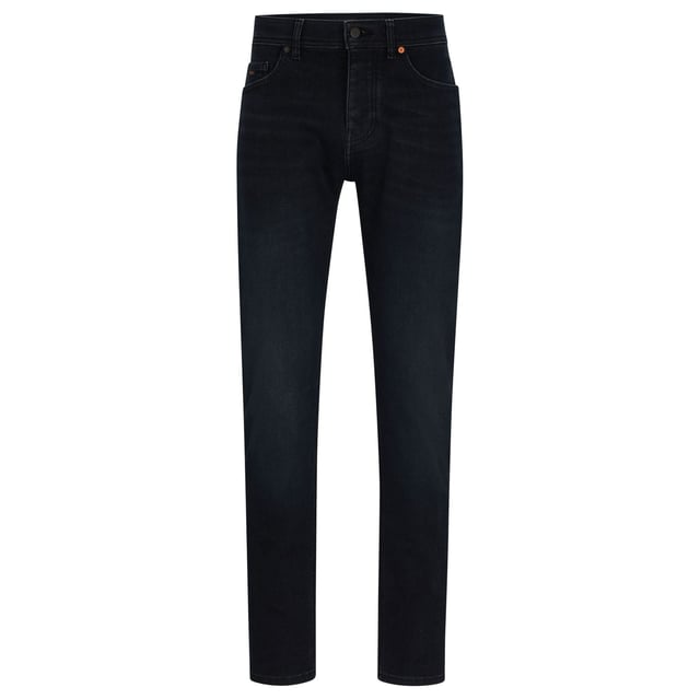 Men's Boss Taber BC Slim-Fit Jeans. These mid-rise jeans by BOSS Menswear are crafted in denim blended with a generous amount of stretch for flexibility and lasting shape retention.- Regular rise.- Button closure.- Pockets bottom front: Side pockets.- Tapered leg.- Pockets bottom back: Patch pocket.- Standard length. Material: 94% Cotton, 5% Polyester, 1% Elastane. Ref: 50495109018.