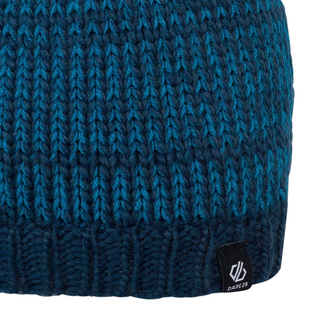 Dare 2b Juniors Imagination II Beanie. Stay cosy on winter adventures. The recycled acrylic knit provides a soft, durable and stylish finish. The beanie comes with a warm jersey lining. It's finished with a fun bobble detail. Material: 50% Acrylic, 50% Polyester (Recycled). Ref: DKC3311T9.