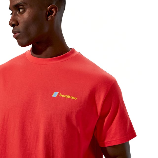 Berghaus Cyclops Unisex T-Shirt. Grab an 100% cotton tee, bearing our Cyclops logo - as featured on the first rucksack ever made with an internal frame. With a retro rainbow wash behind him and the open road ahead, he speaks to the adventurer in all of us. Ref: 4A001922LC8.