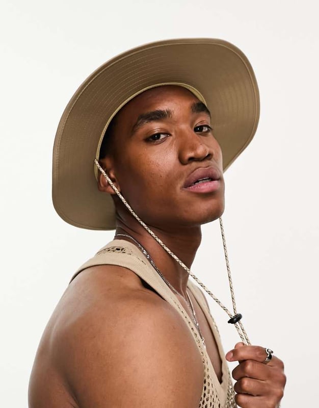 Hats by ASOS DESIGN Let's take it from the top Flat top Eyelets for ventilation Wide brim Adjustable strapSold By: Asos