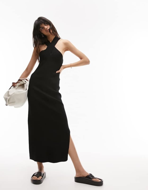 Dresses by Topshop Welcome to the next phase of Topshop High neck Cross front Sleeveless style Side split Regular fitSold By: Asos