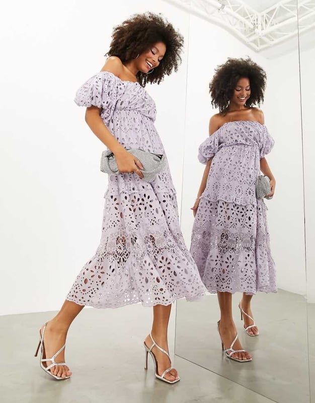 Dresses by ASOS EDITION A round of applause for the dress Off-shoulder style Puff sleeves Regular fitSold By: Asos