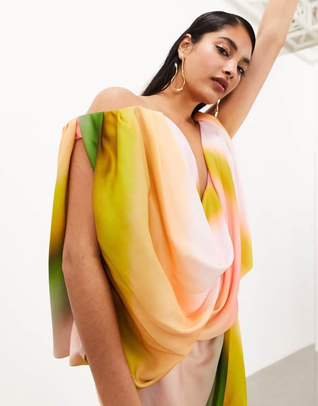 Dresses by ASOS EDITION Am I... the drama? Draped design Plunge neck Sleeveless style Side split Regular fitSold By: Asos