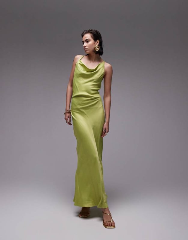 Dresses by Topshop This is Topshop Cowl neck Cross-back straps Low back Regular fitSold By: Asos