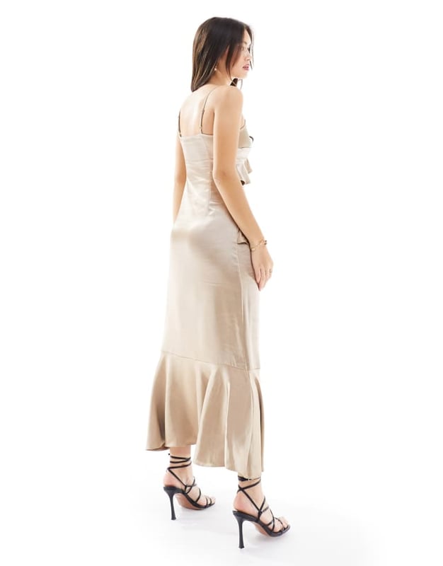 Dresses by Miss Selfridge Coming soon to your IG feed Scoop neck Adjustable straps Ruffle details Zip-side fastening Regular fitSold By: Asos