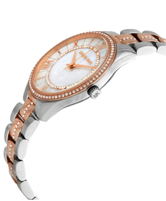 This Michael Kors Lauryn Analogue Watch for Women is the perfect timepiece to wear or to gift. It's Multicolour 33 mm Round case combined with the comfortable Multicolour Stainless steel watch band will ensure you enjoy this stunning timepiece without any compromise. Operated by a high quality Quartz movement and water resistant to 5 bars, your watch will keep ticking.