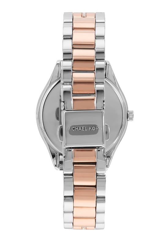 This Michael Kors Lauryn Analogue Watch for Women is the perfect timepiece to wear or to gift. It's Multicolour 33 mm Round case combined with the comfortable Multicolour Stainless steel watch band will ensure you enjoy this stunning timepiece without any compromise. Operated by a high quality Quartz movement and water resistant to 5 bars, your watch will keep ticking.