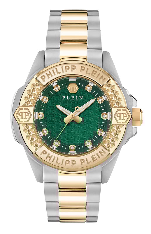 This Philipp Plein Plein Majesty Analogue Watch for Women is the perfect timepiece to wear or to gift. It's Multicolour 38 mm Round case combined with the comfortable Multicolour Stainless steel watch band will ensure you enjoy this stunning timepiece without any compromise. Operated by a high quality Quartz movement and water resistant to 5 bars, your watch will keep ticking. The Plein Majesty is ready to conquer the feminine universe. This Analogue watch has a function: Luminous Hands High quality 19 cm length and 20 mm width Multicolour Stainless steel strap with a Deployment clasp Case diameter: 38 mm,case thickness: 9.5 mm, case colour: Multicolour and dial colour: Green