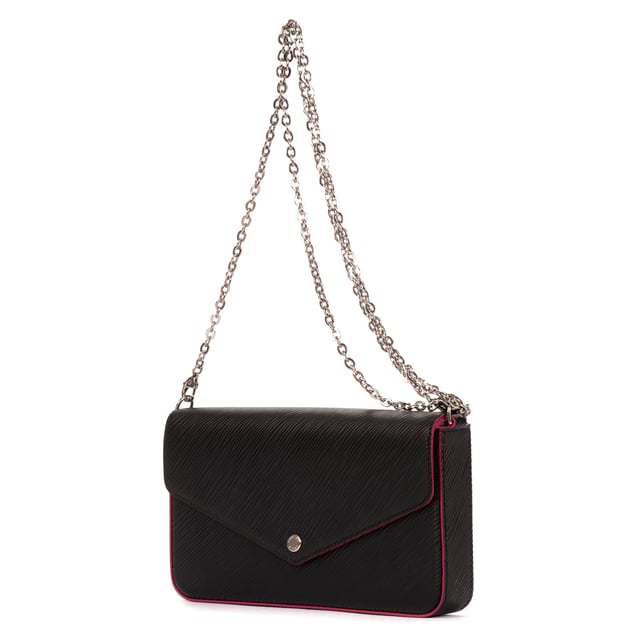 Louis Vuitton Bags Felicie Pochette  Shoulder Bag in Black Epi and Silver hardware. The product is Like New (N).
  Dimensions: 21x0x0 cm 
  Accessories Included: Pink Card Pouch; Black Zip Pouch; Dustbag
  
  BrandCo Paris finds rare and top condition items at great deals, they are worth your patience!
  Shop with confidence - All BrandCo Paris items are carefully selected and authenticated by our team of experts.
  All the items come with an authenticity certificate and packaging delivered by BrandCo Paris.
  Item Condition Grading Table
    N  (Like New)
    AA (Perfect Condition)
    A  (Excellent Condition)
    AB (Very Good Condition)
    B  (Good/Fair)