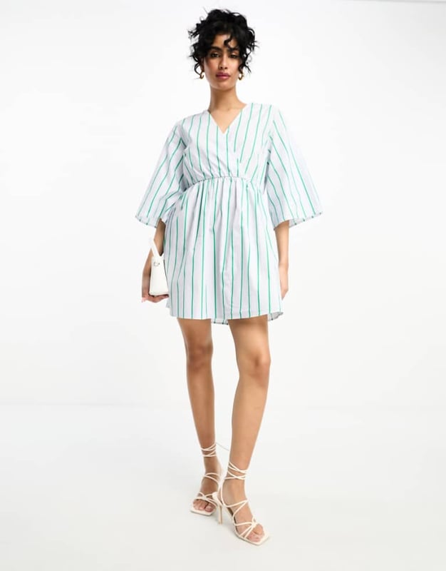 Dresses by Y.A.S Daytime chic Stripe design Wrap front Three-quarter-length sleeves Regular fitSold By: Asos