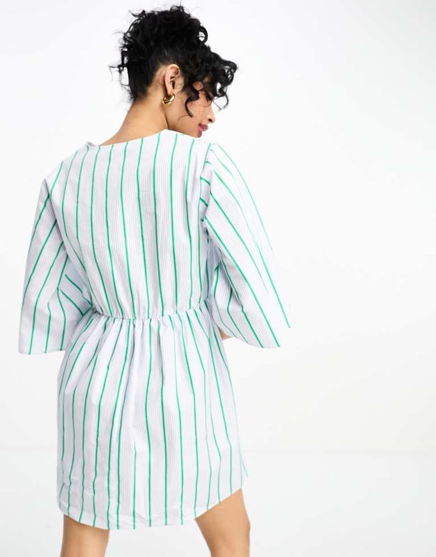 Dresses by Y.A.S Daytime chic Stripe design Wrap front Three-quarter-length sleeves Regular fitSold By: Asos