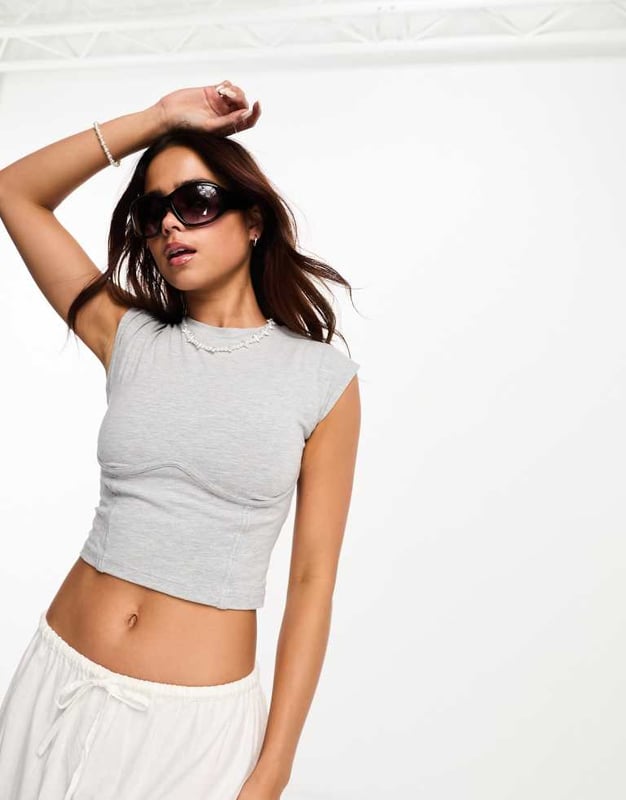 Tops by Miss Selfridge Your new go-to Crew neck Cap sleeves Seam details Regular fitSold By: Asos