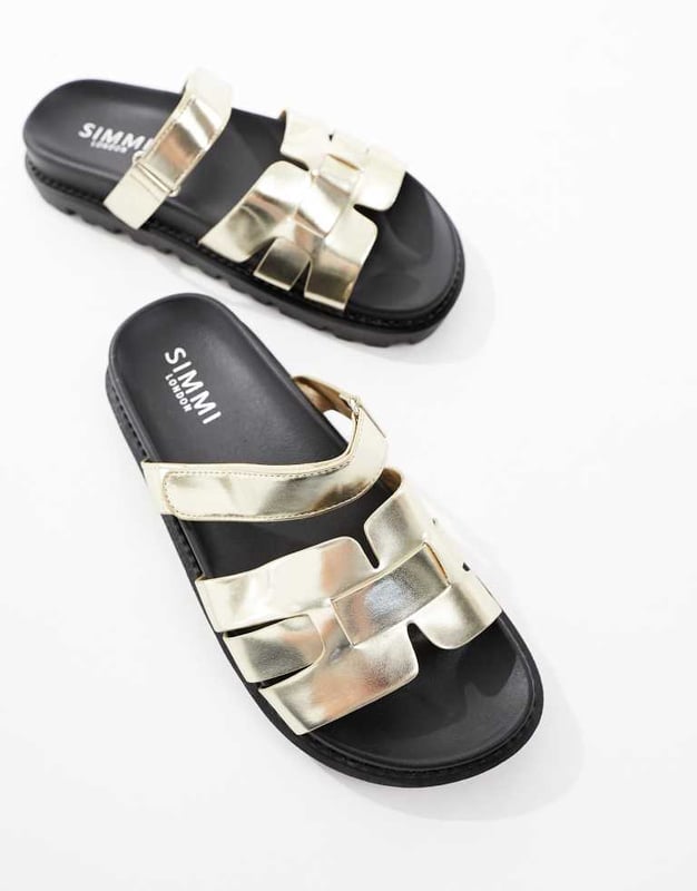 Shoes by SIMMI Shoes Style with sunshine Slip-on style Adhesive strap Open toe Flatform soleSold By: Asos