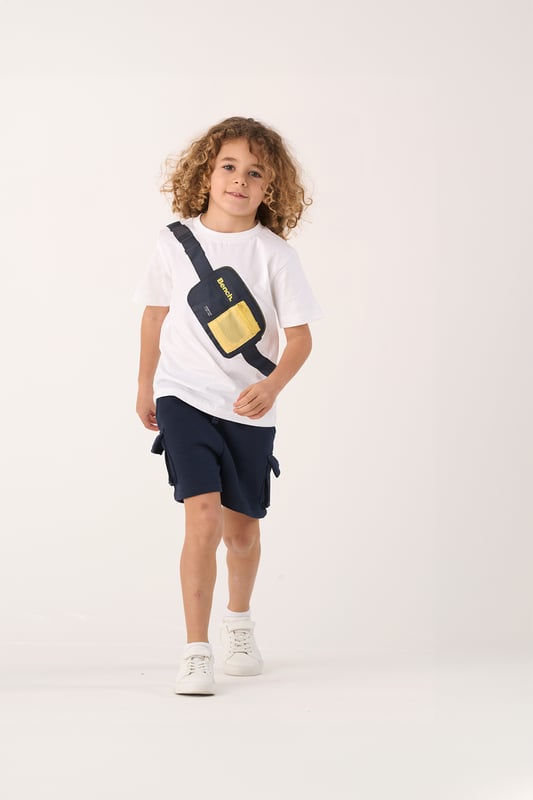 This Bench 2-piece set includes a breathable cotton t-shirt and comfy brushed sweat shorts – perfect for everyday adventures. The t-shirt features a fun printed bag graphic across the chest, complete with a zip detail for added style. The shorts have a soft elasticated waistband with a cotton drawcord for an easy, adjustable fit. A go-to outfit that blends comfort and playful design for active days.