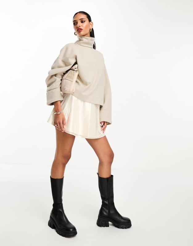 Jumpers & Cardigans by ASOS DESIGN Basket-worthy find Roll-neck Drop shoulders Fold-back cuffs Relaxed fitSold By: Asos