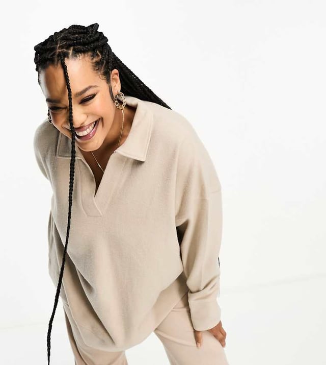 Jumpers & Cardigans by ASOS Curve The soft stuff Polo collar V-neck Relaxed fitSold By: Asos