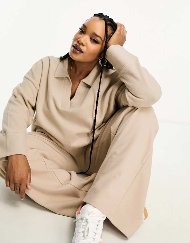 Jumpers & Cardigans by ASOS Curve The soft stuff Polo collar V-neck Relaxed fitSold By: Asos
