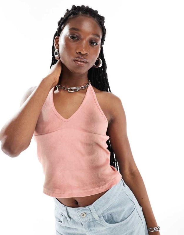 Tops by Collusion Adding to bag in 3, 2, 1? Washed finish Halterneck style Slim fitSold By: Asos