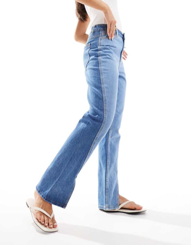 Jeans by Y.A.S Join the jean scene Straight fit High rise Belt loops Five pockets Branded patch to reverse Split hemSold By: Asos
