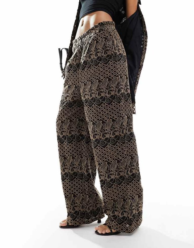 Trousers & Leggings by Y.A.S Part of a co-ord set Shirt sold separately Low rise Elasticated waistband Side pockets Wide legSold By: Asos