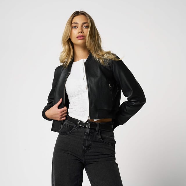 Barneys Originals Real Leather Cropped Bomber Jacket

A modern twist on a timeless classic. This cropped bomber jacket from Barneys Originals is crafted from textured real leather for a rich, tactile finish that only gets better with wear. Designed with a flattering cropped fit, it’s finished with soft knit rib cuffs and hem for that authentic bomber feel.

Whether thrown over a dress or paired with denim, this jacket adds edge and attitude to any outfit.

Key Features:

100% real textured leather

Flattering cropped fit

Ribbed knit cuffs and hem for comfort

Zip-through fastening for easy layering

The ultimate cool-girl staple, made to wear on repeat.