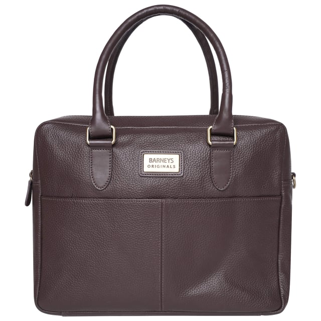 – Real leather
– Detachable shoulder strap
– Two zipped compartments
– Velcro laptop sleeve
– 14″ x 12″ x 4.5″

Commute in style with this brown leather messenger bag from Barneys Originals. Made from durable real leather, this sleek everyday essential is perfect for carrying your tech, with a padded Velcro laptop sleeve and handy inner zip pocket.

With two zipped sections to keep things organised, you can switch between the top handles and detachable shoulder strap depending on your day. Whether you’re heading to the office or a café, this bag has your back.