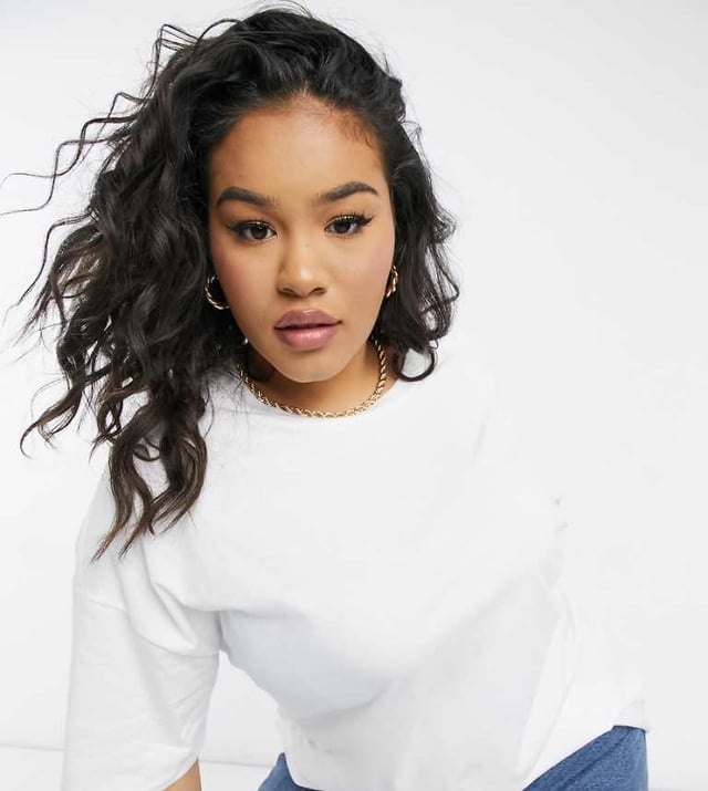 Plus-size top by ASOS Curve Plain design Crew neck Drop shoulders Oversized fitSold By: Asos