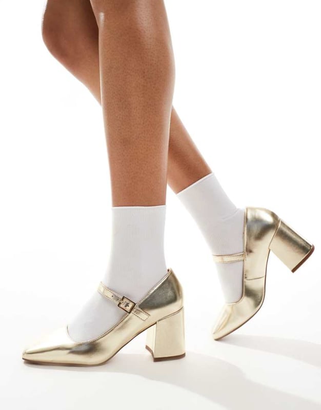 Shoes by ASOS DESIGN Adding to bag in 3, 2, 1? Adjustable strap Pin-buckle fastening Square toe Mid block heelSold By: Asos