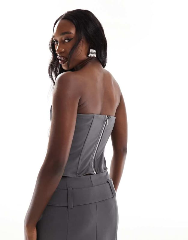Tops by Kaiia Part of a co-ord set Skirt sold separately Bandeau style Pocket details Zip-back fastening Regular fitSold By: Asos