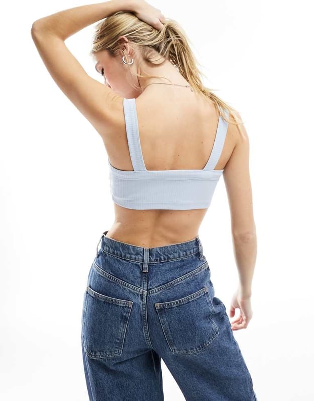 Tops by Tommy Jeans Waist-up dressing Square neck Fixed straps Logo embroidery Slim fitSold By: Asos