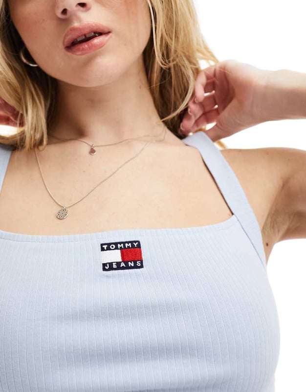 Tops by Tommy Jeans Waist-up dressing Square neck Fixed straps Logo embroidery Slim fitSold By: Asos