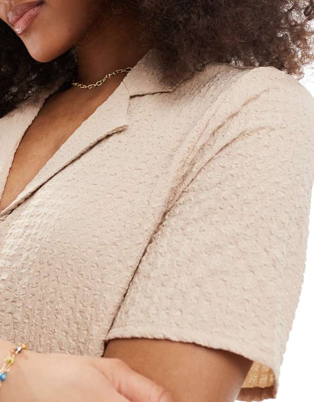 Dresses by JDY Do get caught wearing it twice Revere collar Button placket Short sleeves Oversized fitSold By: Asos