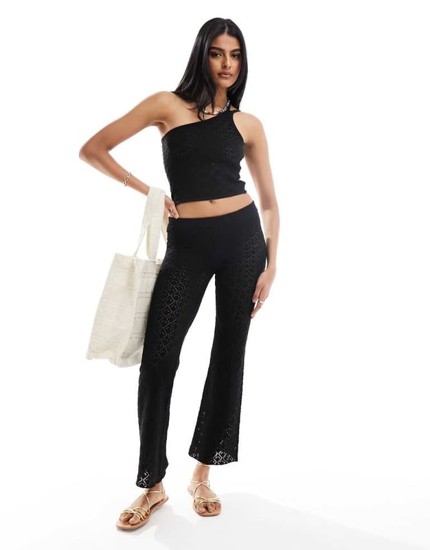 Tops by Miss Selfridge Part of a co-ord set Trousers sold separately One-shoulder style Cropped length Slim fitSold By: Asos