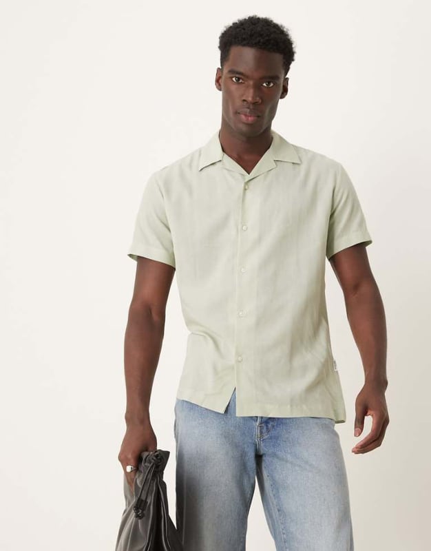 Shirts by Selected Homme No need to keep scrolling Revere collar Button placket Short sleeves Regular fitSold By: Asos