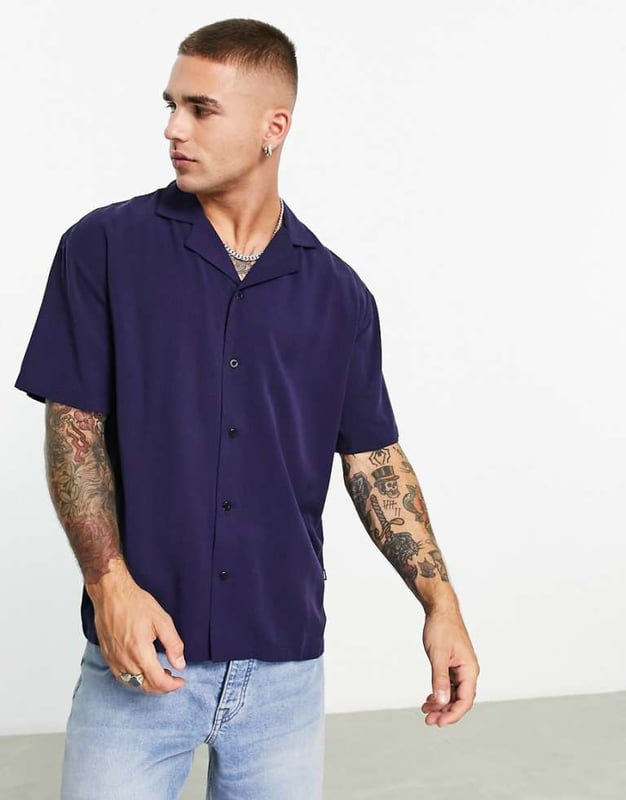 Shirts by Dr Denim Basket-worthy find Revere collar Button placket Drop shoulders Relaxed fitSold By: Asos