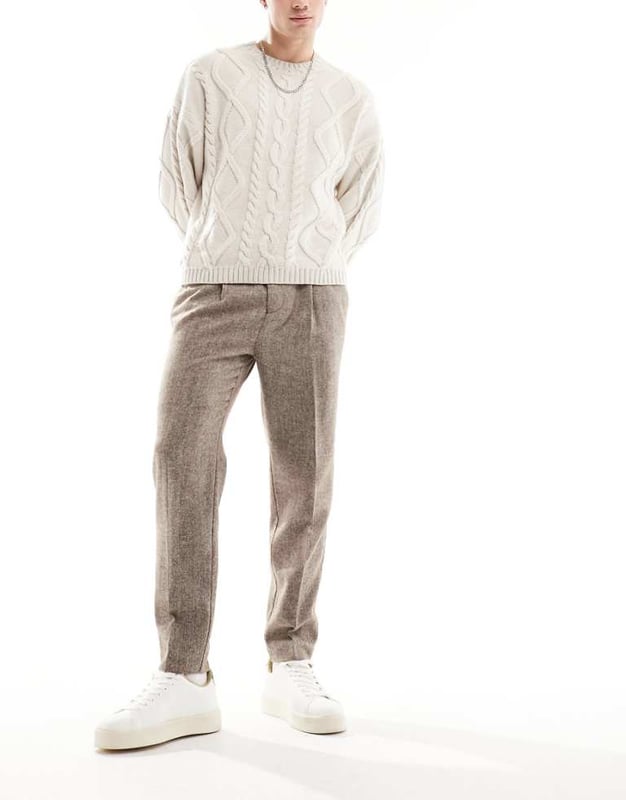 Trousers & Chinos by ASOS DESIGN Do the smart thing Regular rise Belt loops Functional pockets Regular, tapered fitSold By: Asos