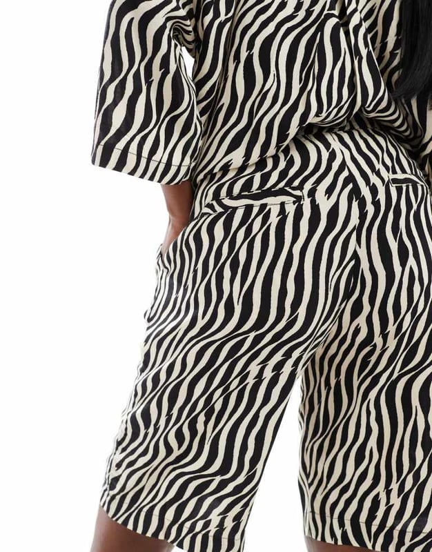 Shorts by French Connection Part of a co-ord set Shirt sold separately Animal print High rise Stretch-back waistband Functional pockets Regular fitSold By: Asos